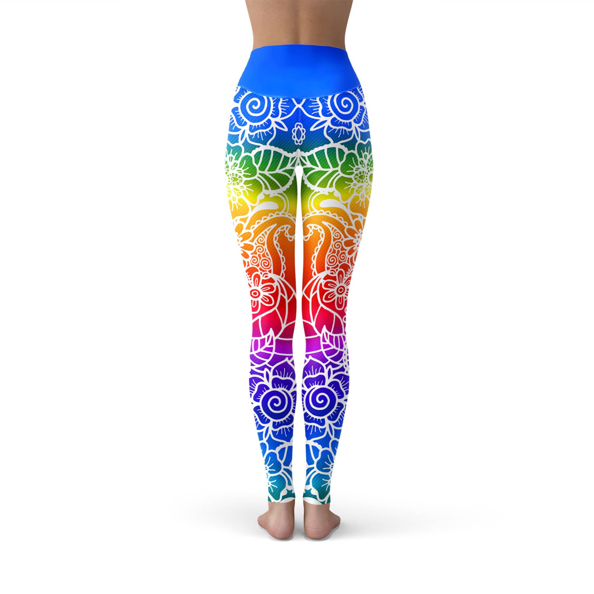 Teeki Egyptian Rainbow Priestess Hot Pant Blue Yoga Legging medium