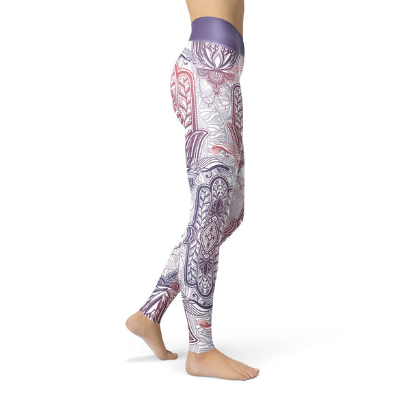 Purple Flower Mandala Yoga Leggings